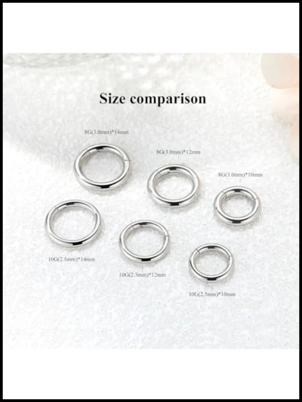 12g Titanium Clicker Septum Ring Hinged Hoop Piercing Jewelry